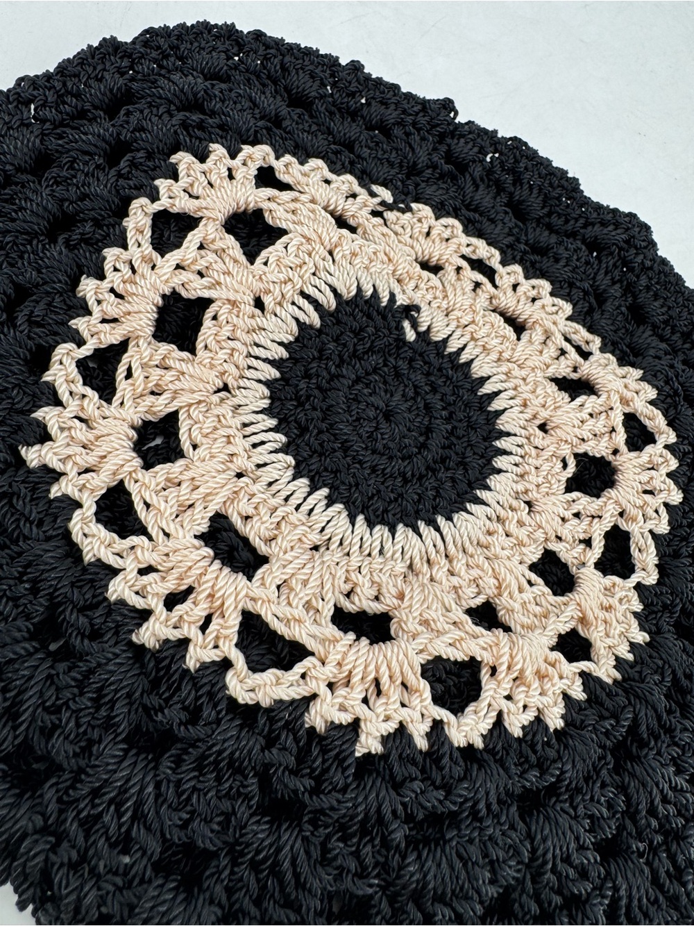 Vintage Y2K Boho Festival Grunge Crochet Macrame Handcrafted Beanie Knitted Hat - Picture 7 of 14